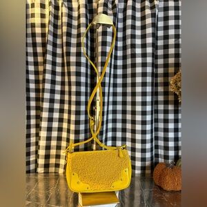 Coach RARE Small Rhyder Pochette in Yellow Shearling 2015 EUC